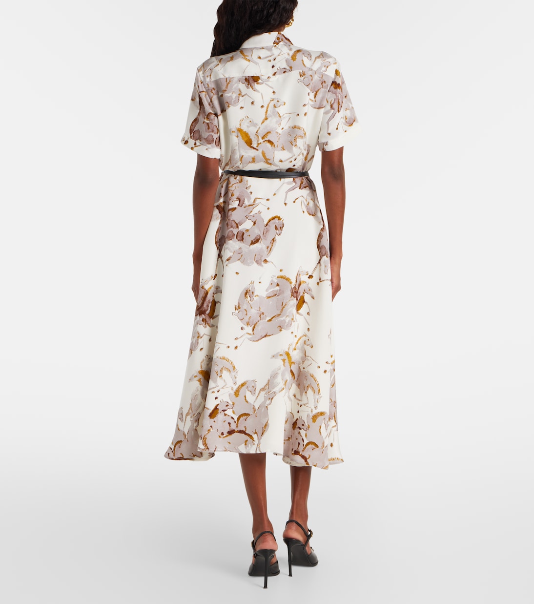 Robe chemise Kiera imprimée en soie | Altuzarra