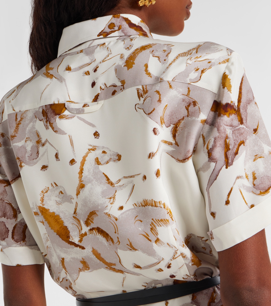 Robe chemise Kiera imprimée en soie | Altuzarra