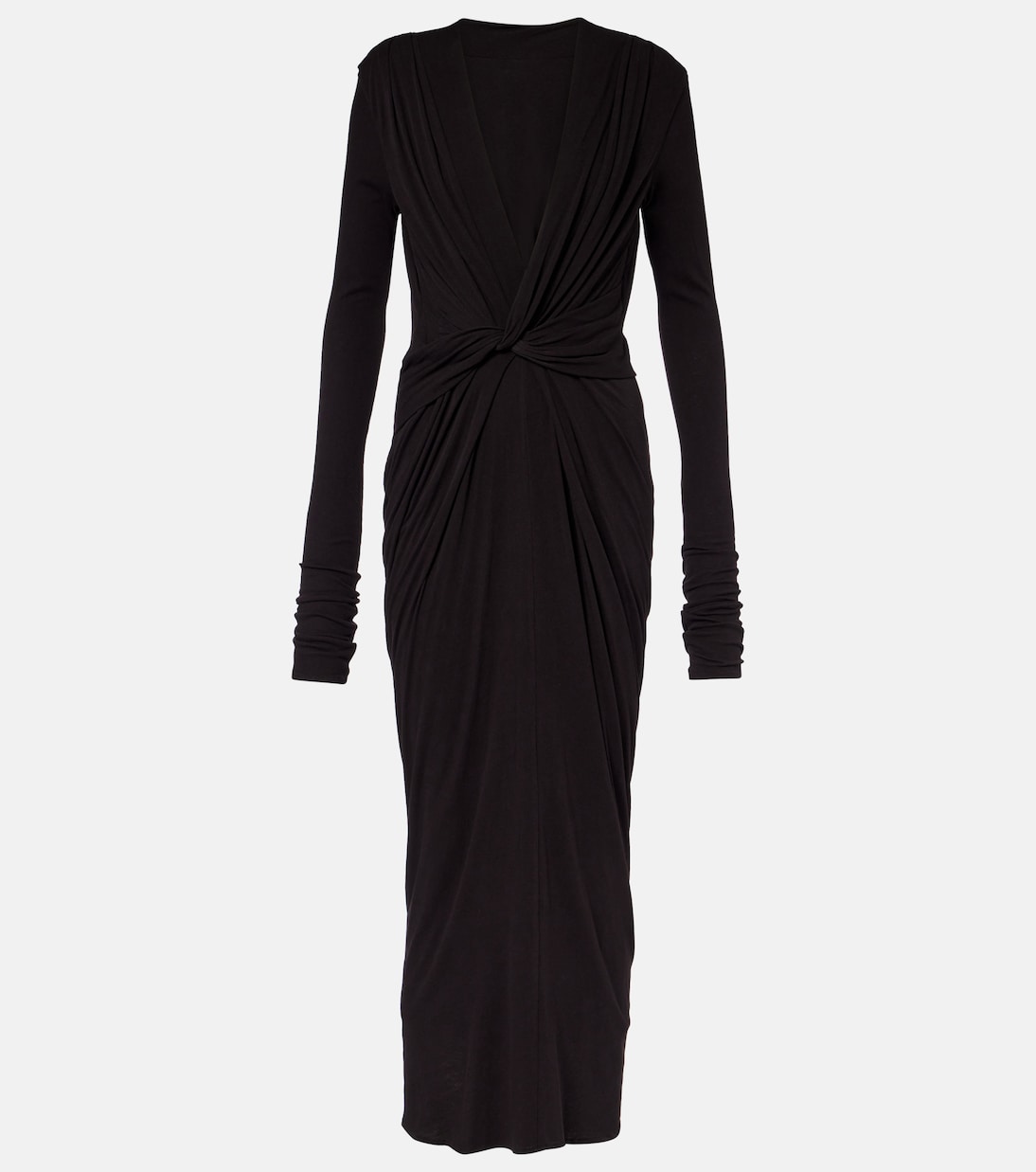Gathered cotton-blend jersey maxi dress | Entire Studios