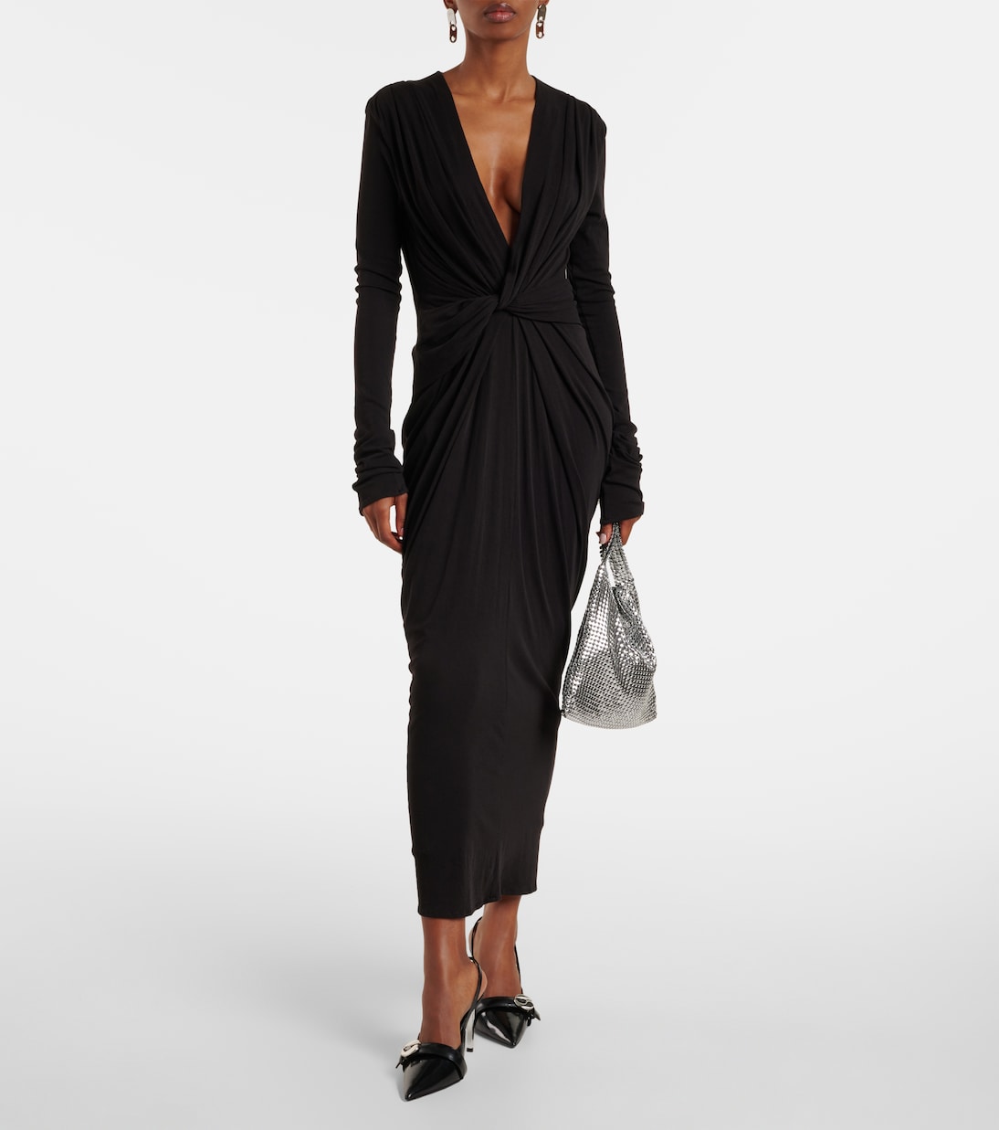 Gathered cotton-blend jersey maxi dress | Entire Studios
