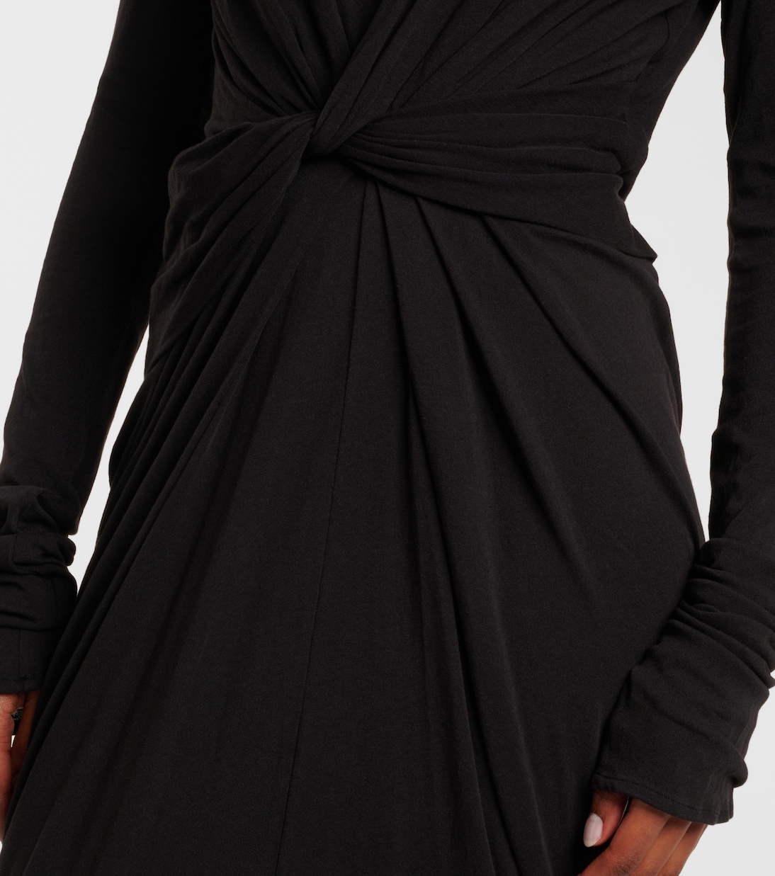 Gathered cotton-blend jersey maxi dress | Entire Studios