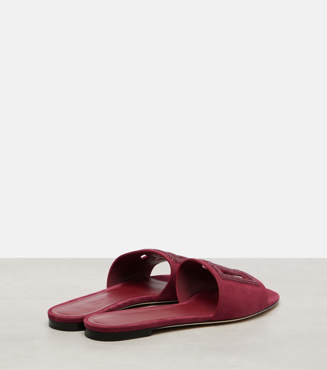 DG crystal-embellished suede slides | Dolce&Gabbana