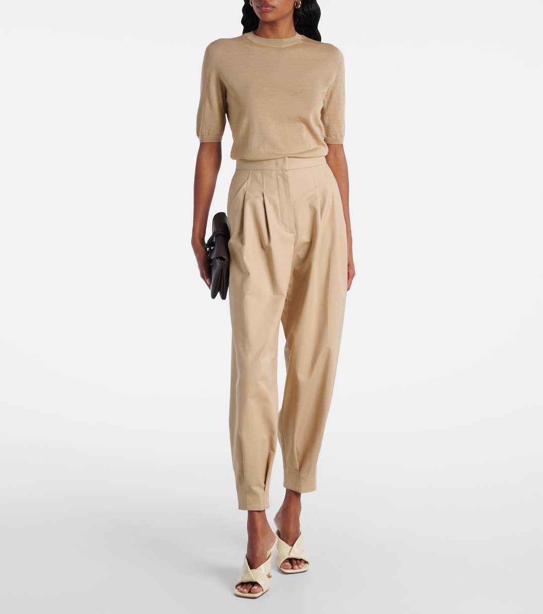 Pantalones tapered Kabuki de lona | Max Mara