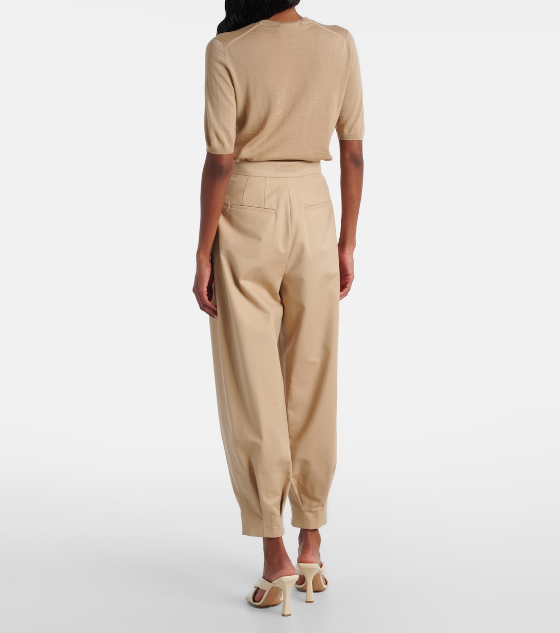 Pantalones tapered Kabuki de lona | Max Mara