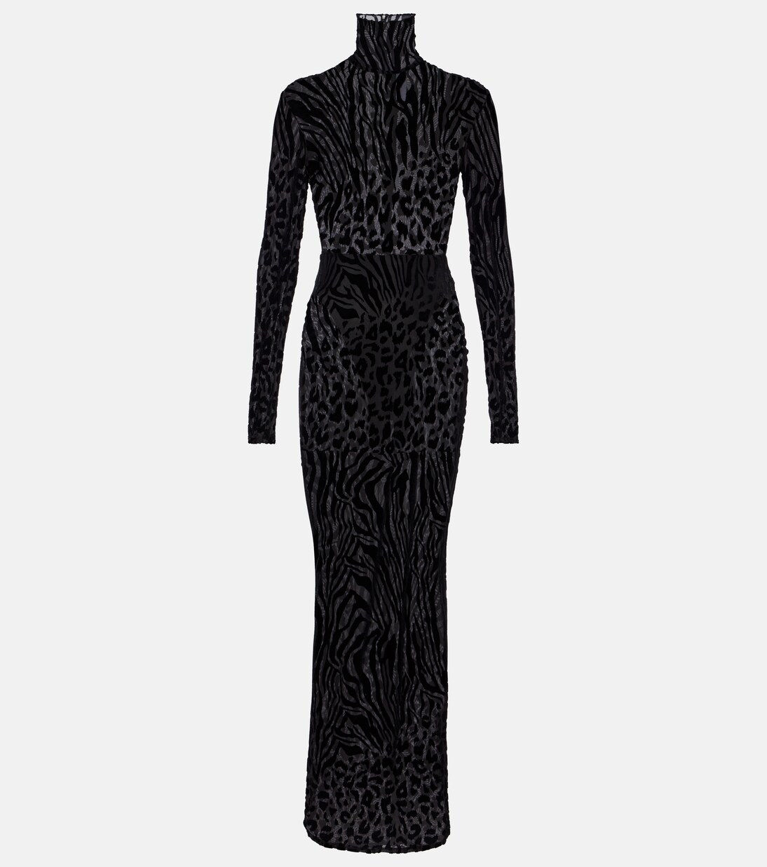 Vestido largo de devoré  estampado  | Alex Perry