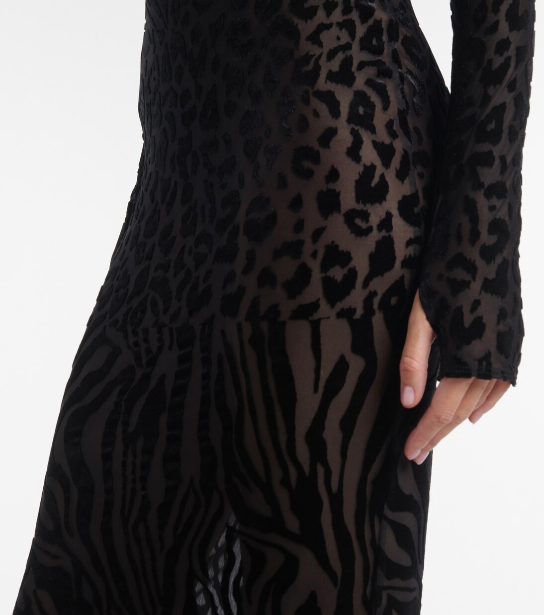 Vestido largo de devoré  estampado  | Alex Perry