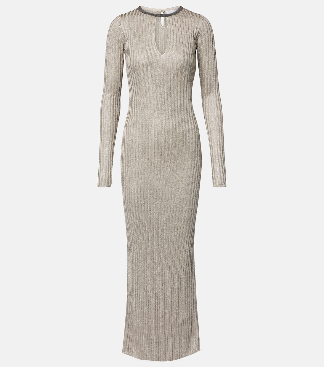 Robe longue Monoli en lamé | Brunello Cucinelli