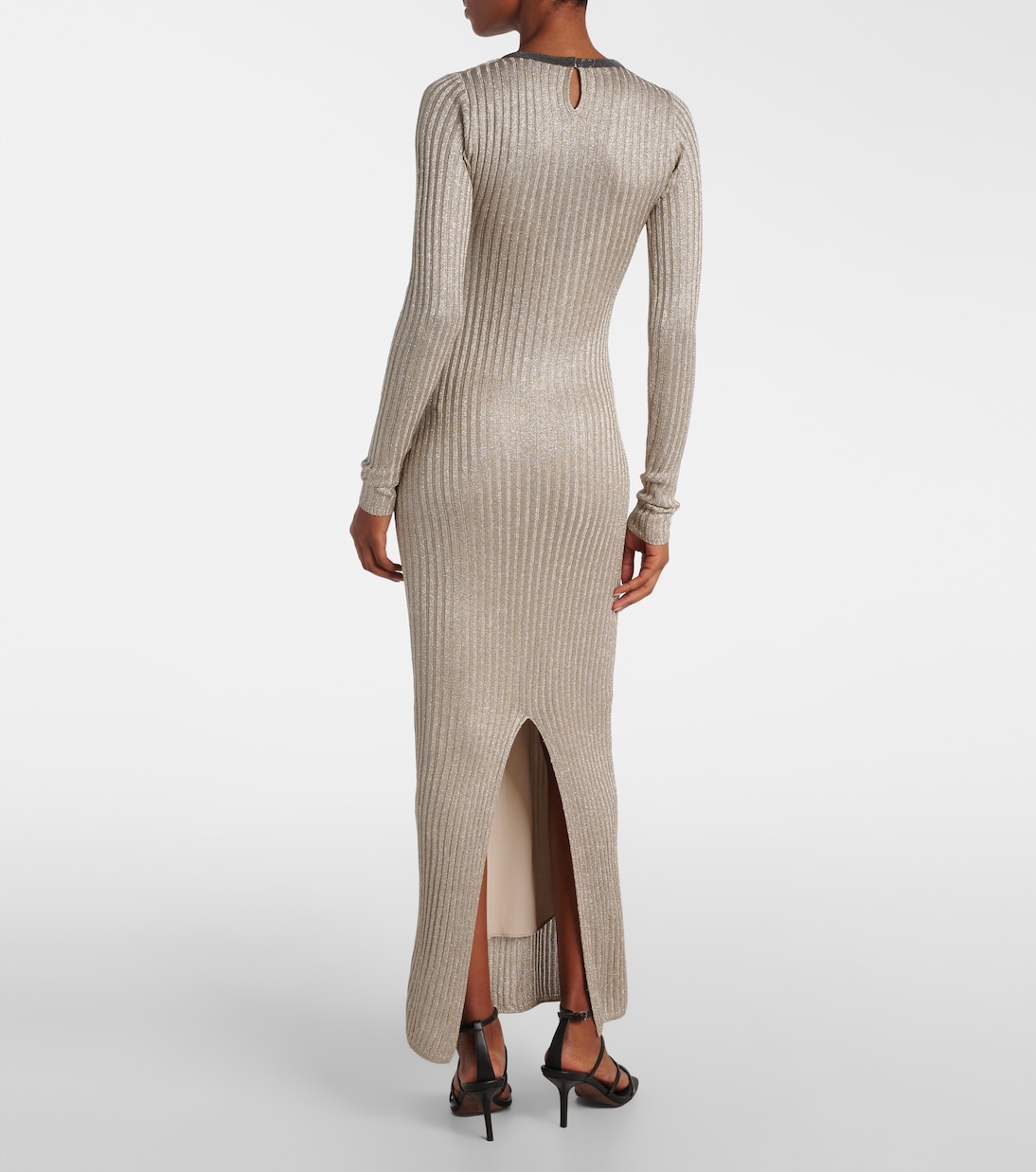 Robe longue Monoli en lamé | Brunello Cucinelli