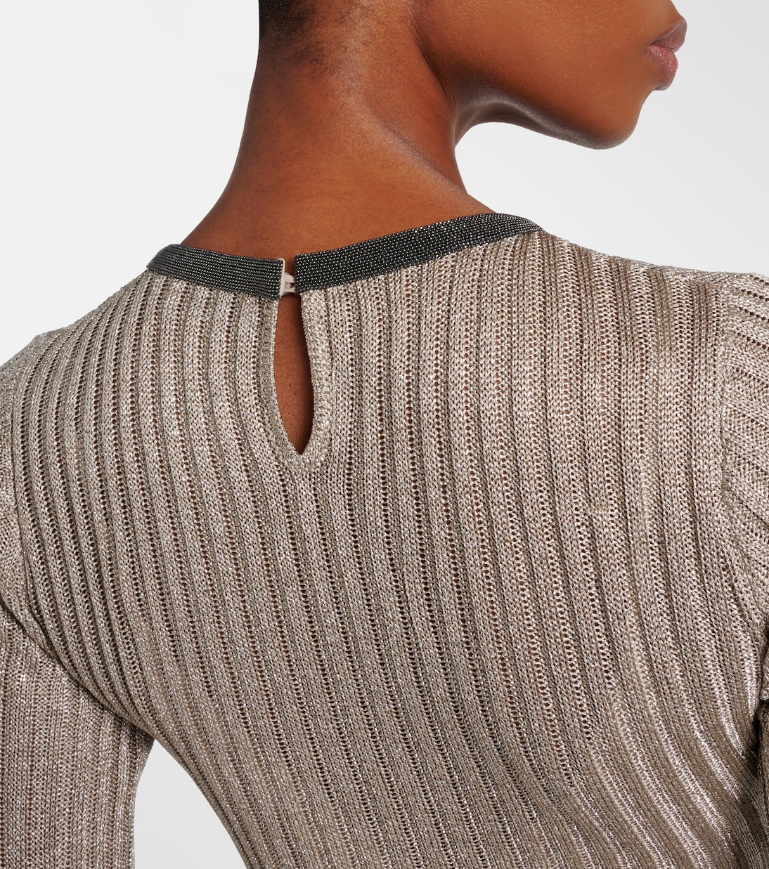 Robe longue Monoli en lamé | Brunello Cucinelli