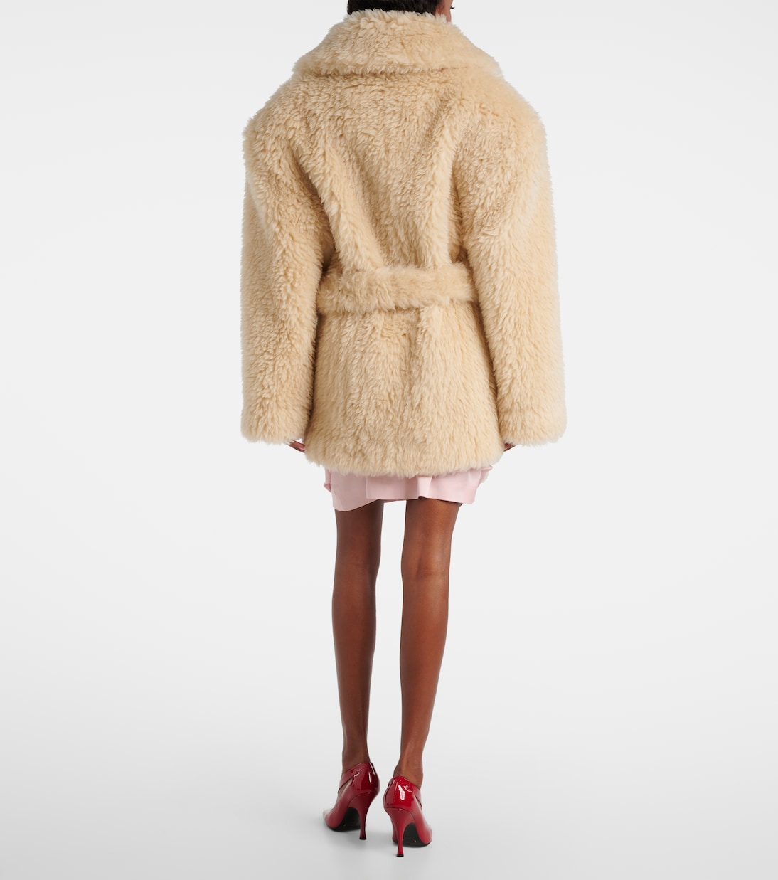 Giacca in teddy di misto lana con cintura | Stella McCartney
