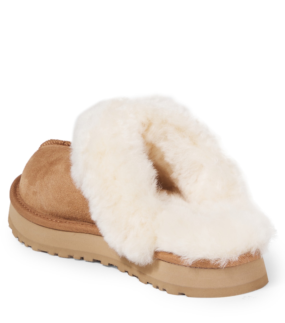 Disquette shearling-trimmed suede slippers | UGG Kids