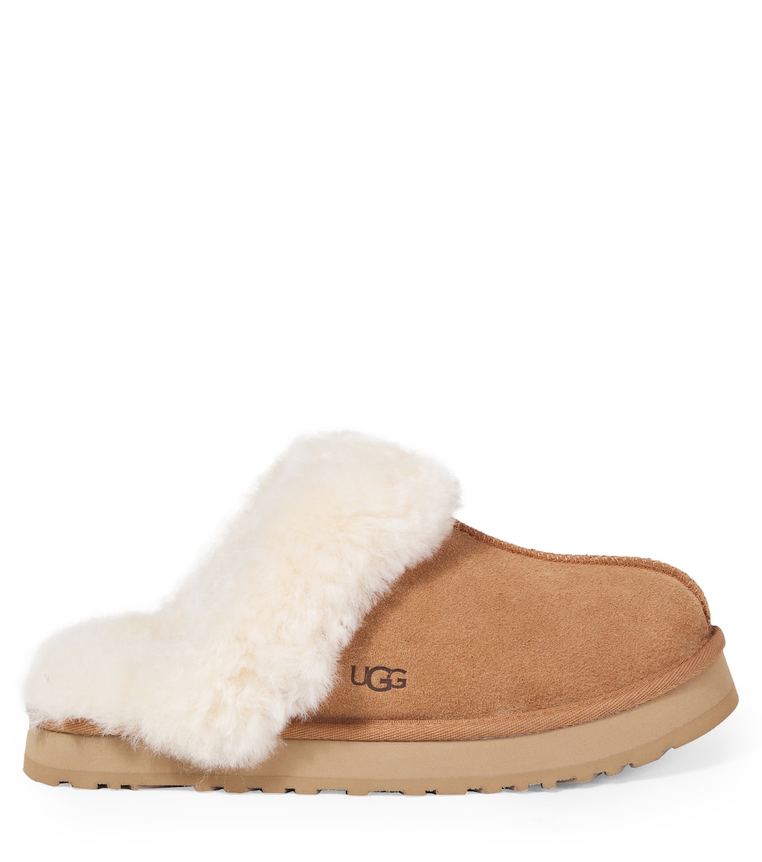 Disquette shearling-trimmed suede slippers | UGG Kids