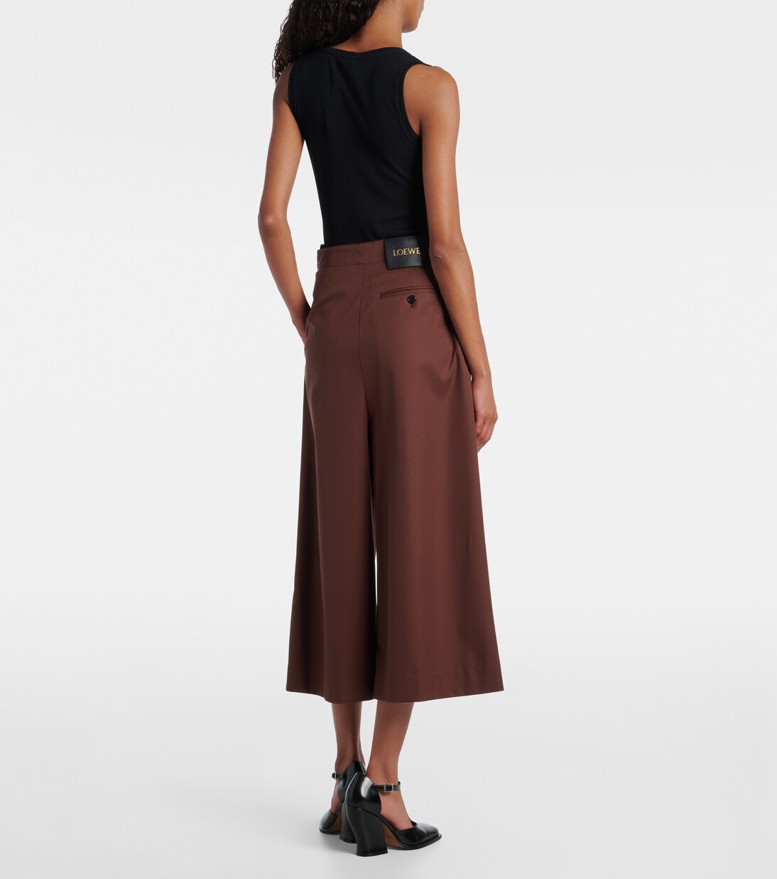 High-rise cotton and silk culottes | Loewe