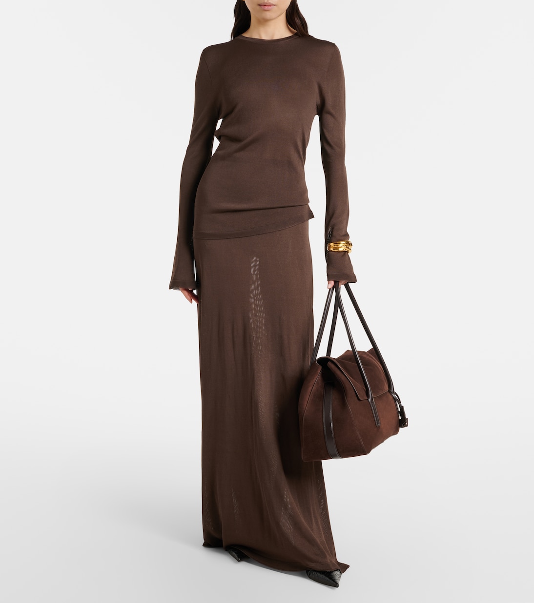 Schultertasche Large aus Veloursleder | Tom Ford