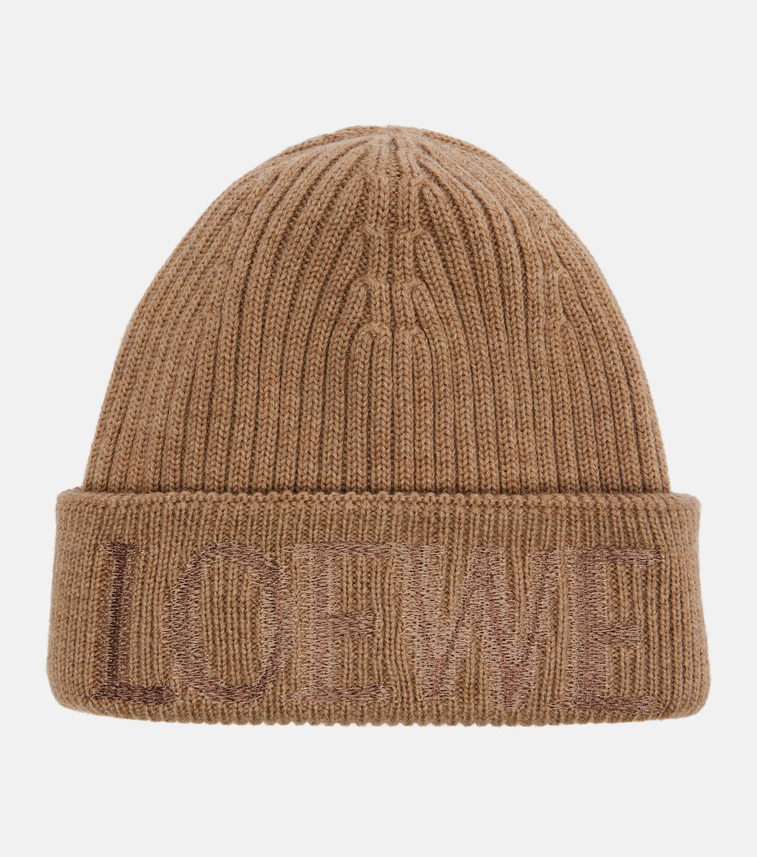Logo embroidered ribbed-knit wool beanie | Loewe