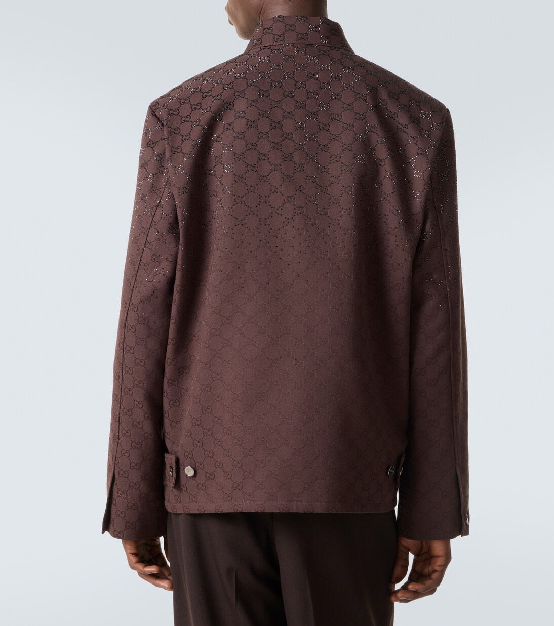 Chaqueta en mezcla de algodón con GG adornada | Gucci
