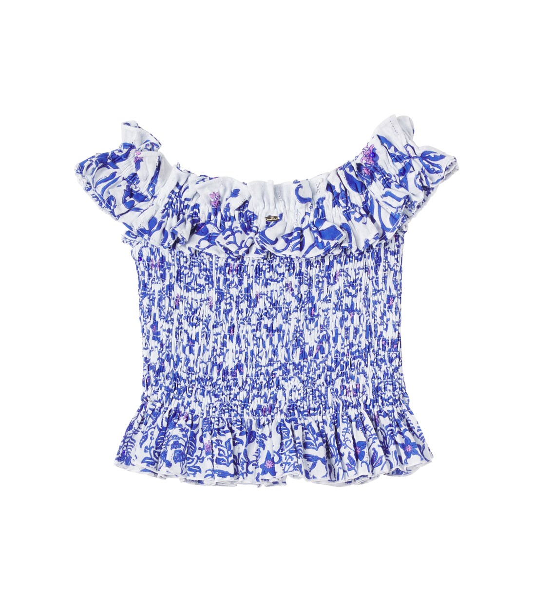 Alitza floral smocked cotton top | Poupette St Barth Kids