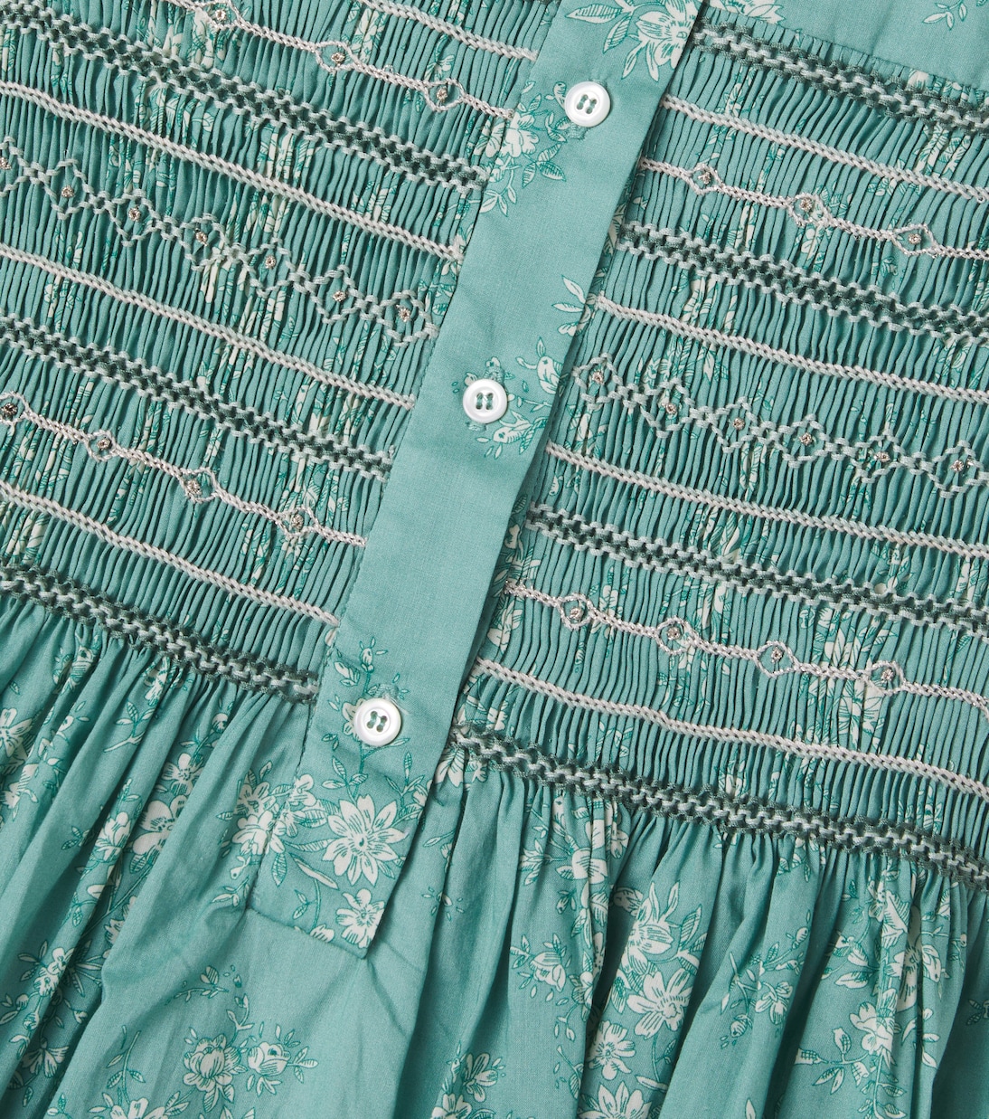 Fabiola smocked floral cotton dress | Bonpoint