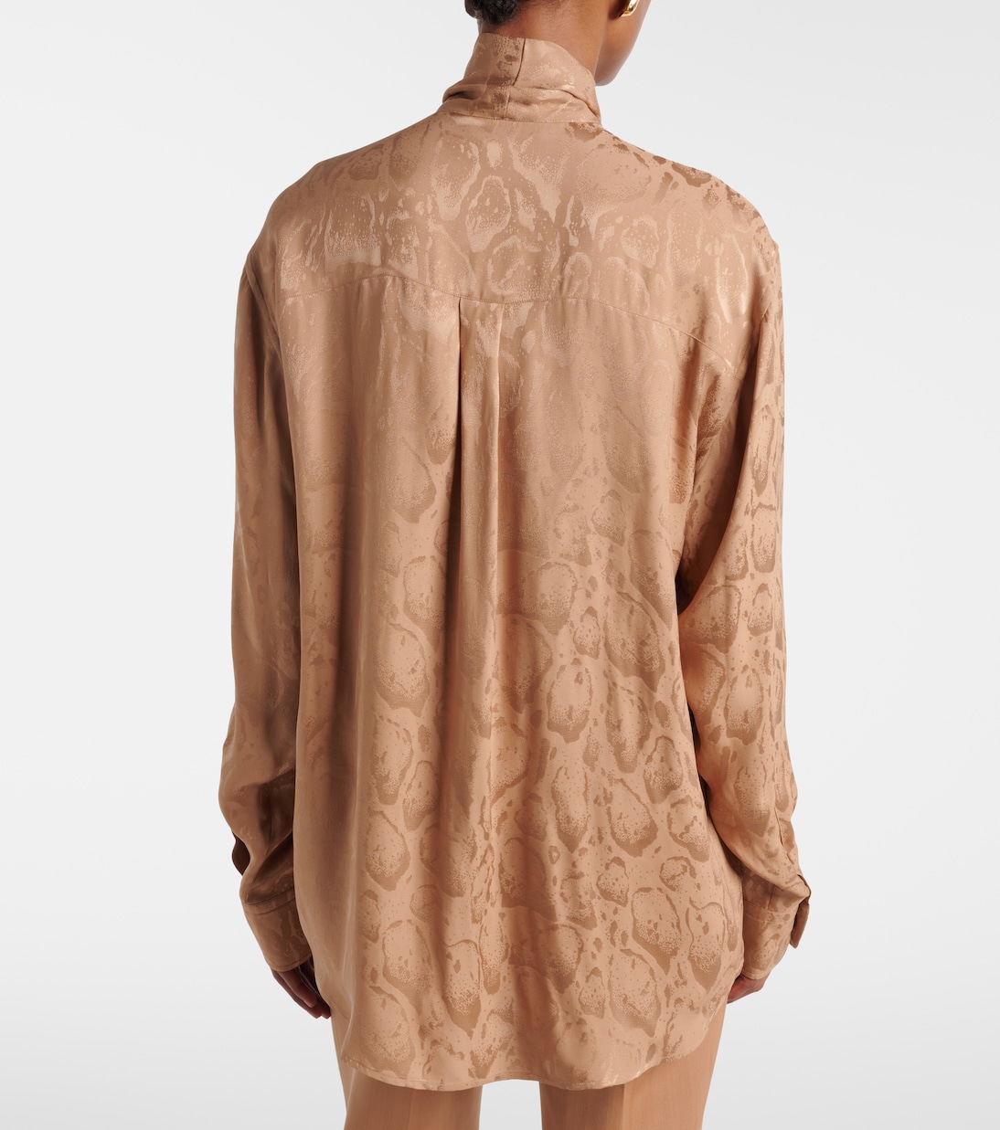 Leopard-print silk-blend jacquard blouse | Stella McCartney