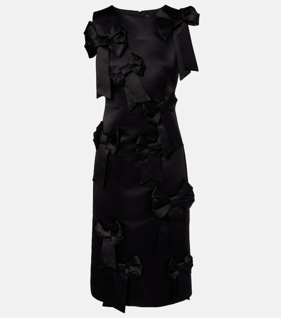 Bow-detail satin cocktail dress | Ganni