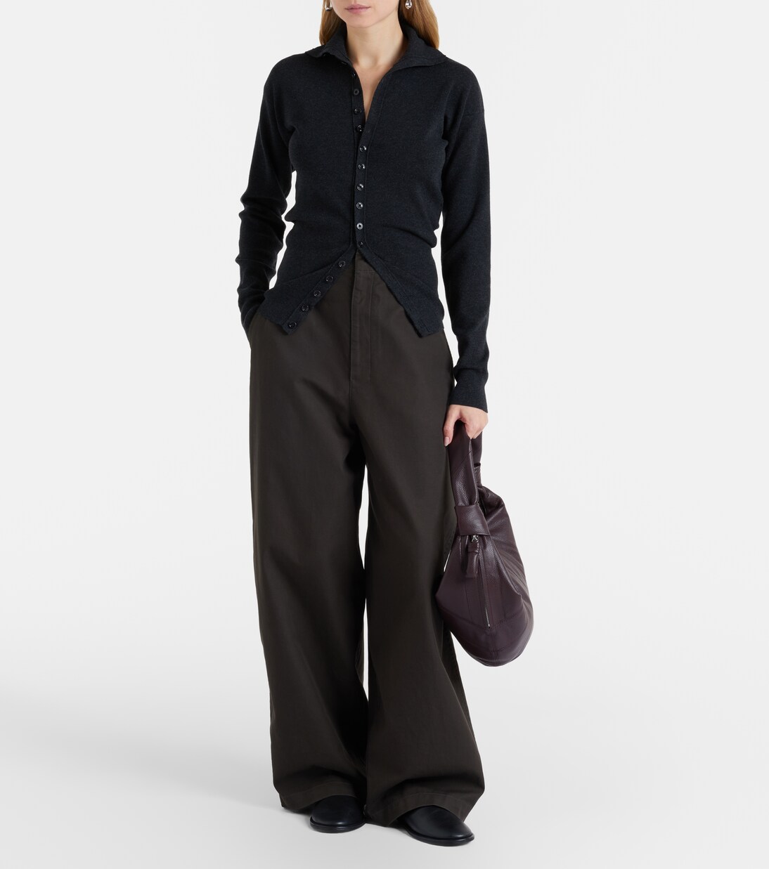 Schultertasche Force Crescent aus Leder | Lemaire