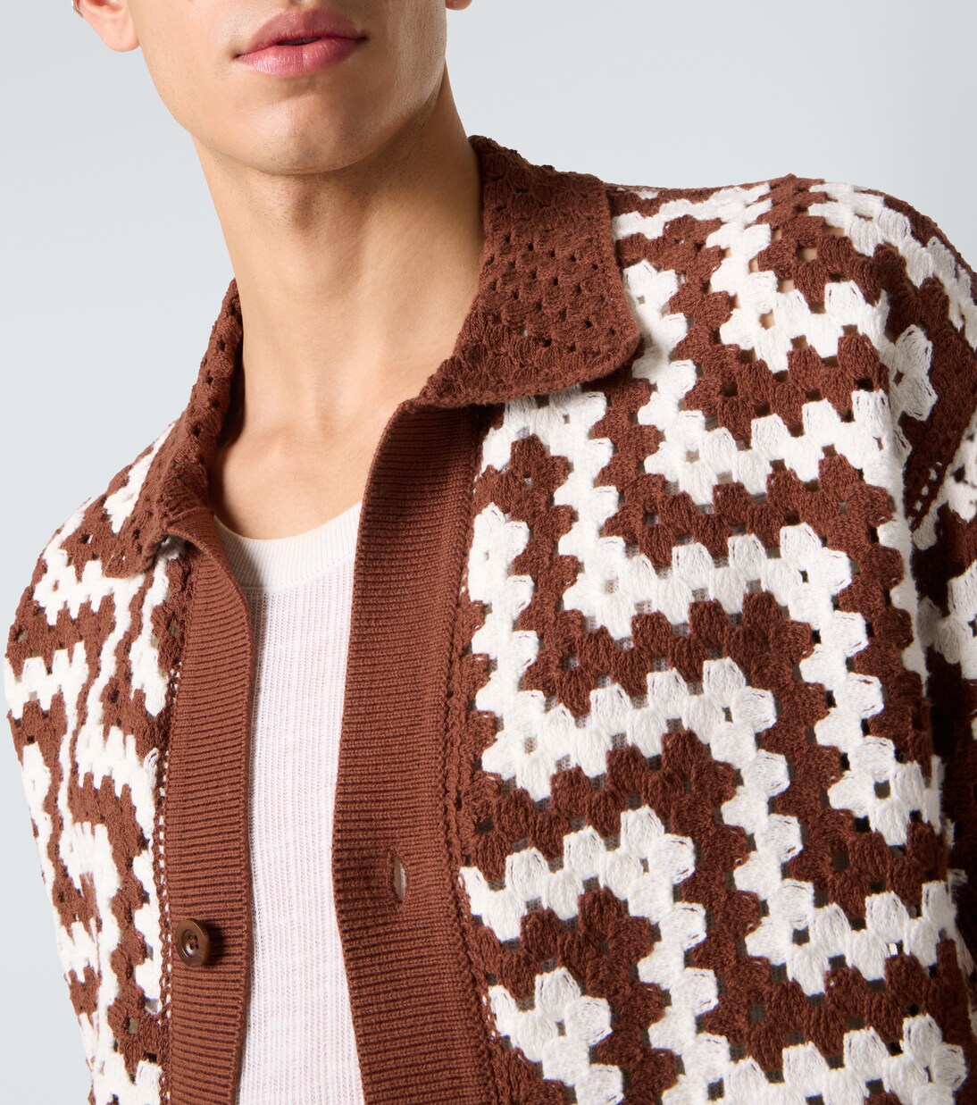 Cardigan Pinto en crochet de coton | Frescobol Carioca