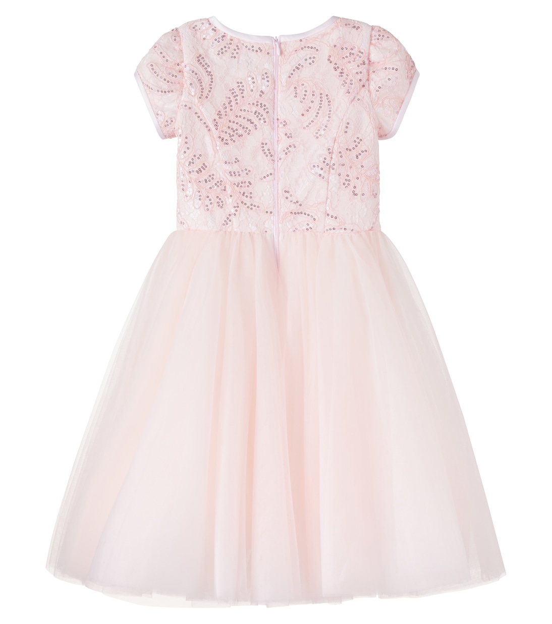 Sequined lace-trimmed tulle dress | Monnalisa