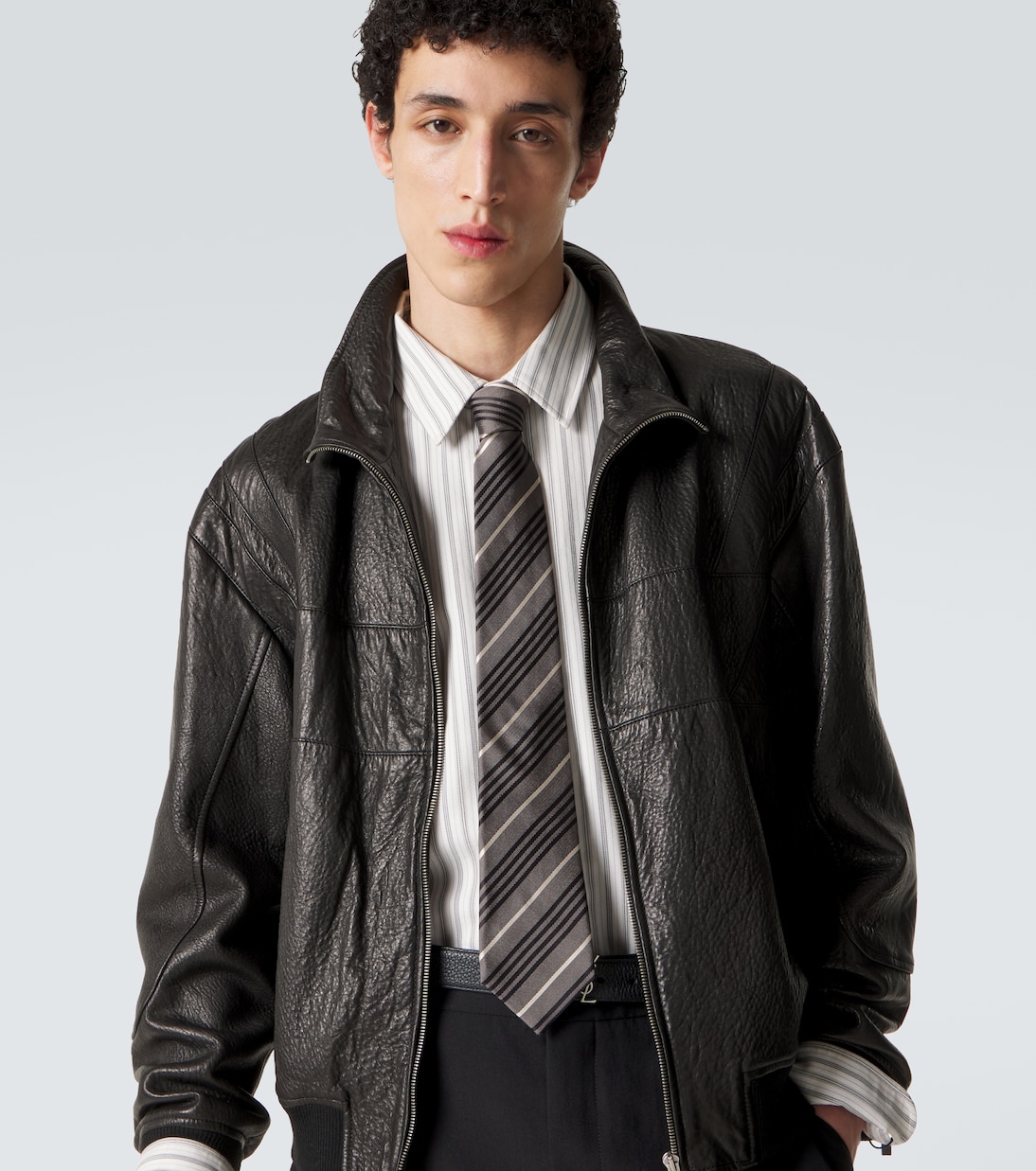 Cravate rayée en soie | Saint Laurent