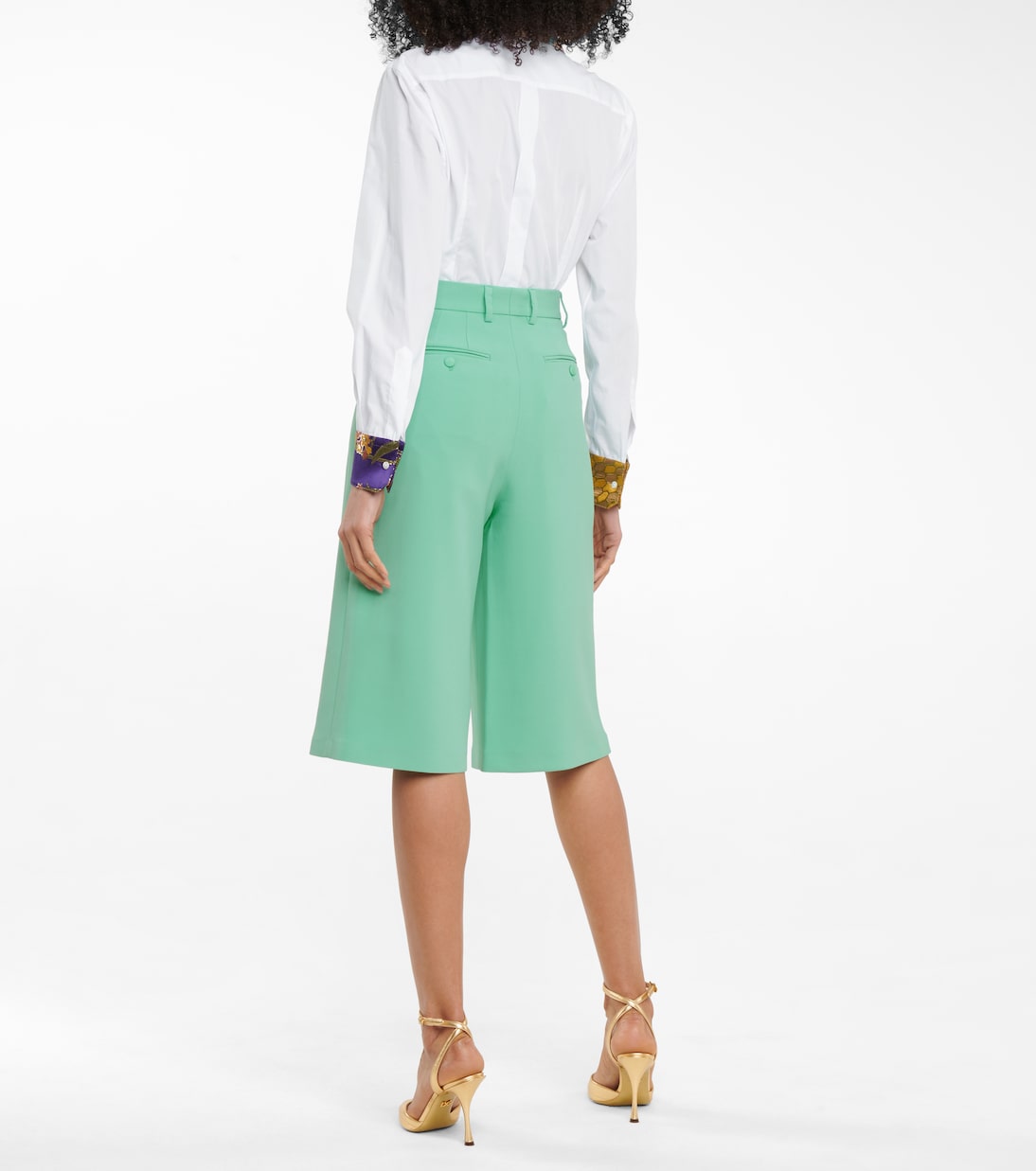 High-rise stretch-cady Bermuda shorts | Dolce&Gabbana