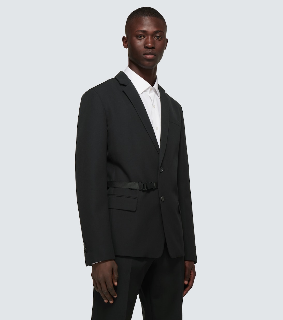 Blazer en laine à boucle | Prada