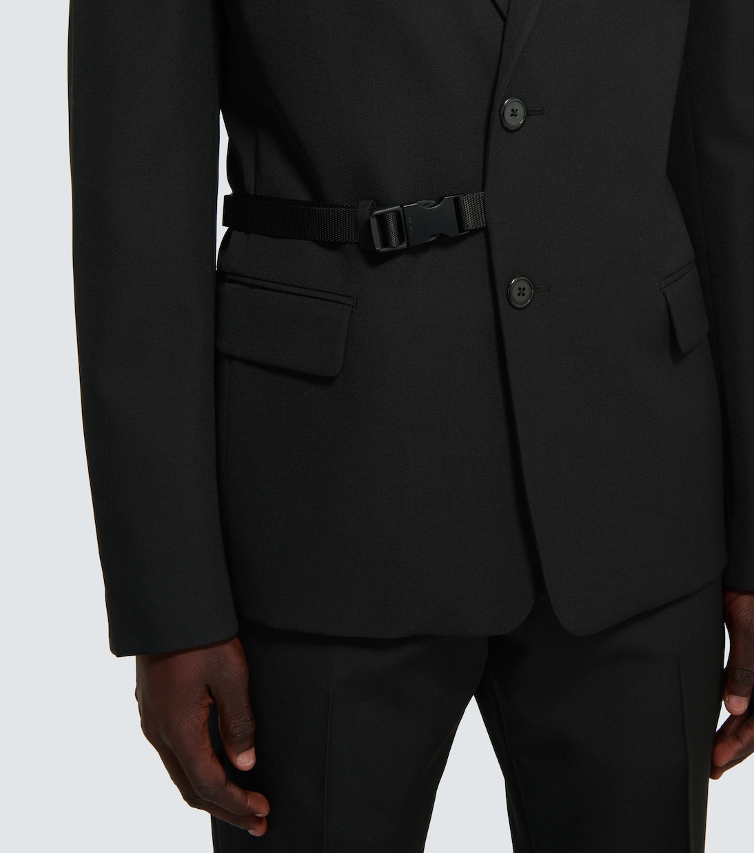 Blazer en laine à boucle | Prada