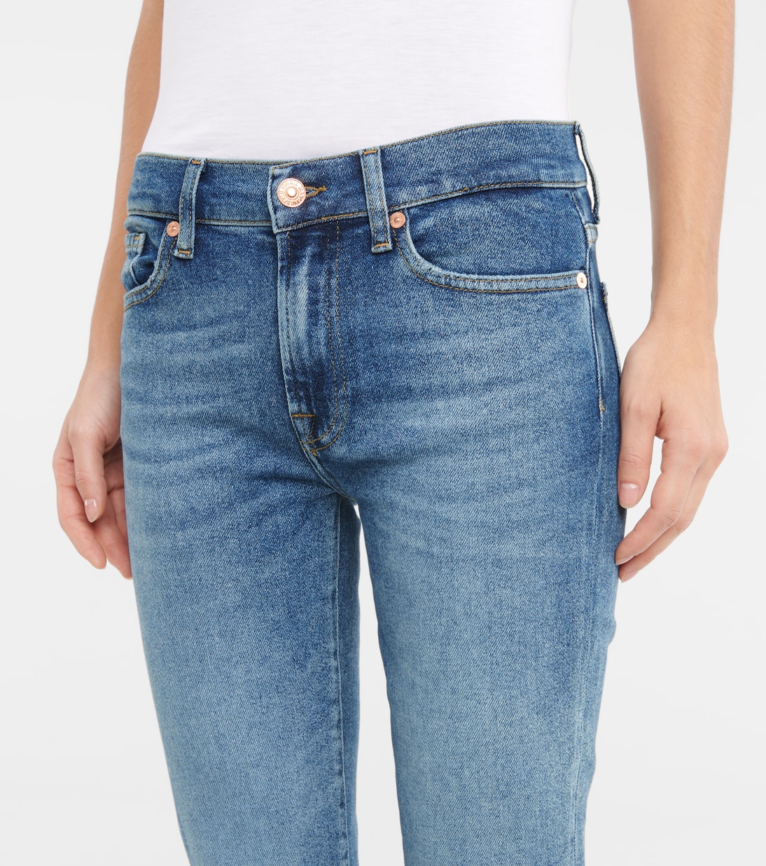 Jeans ajustados Roxanne de tiro medio | 7 For All Mankind