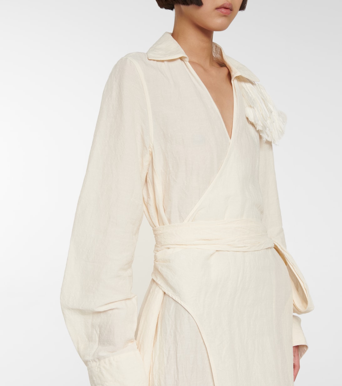 Linen and cotton wrap dress | Jil Sander