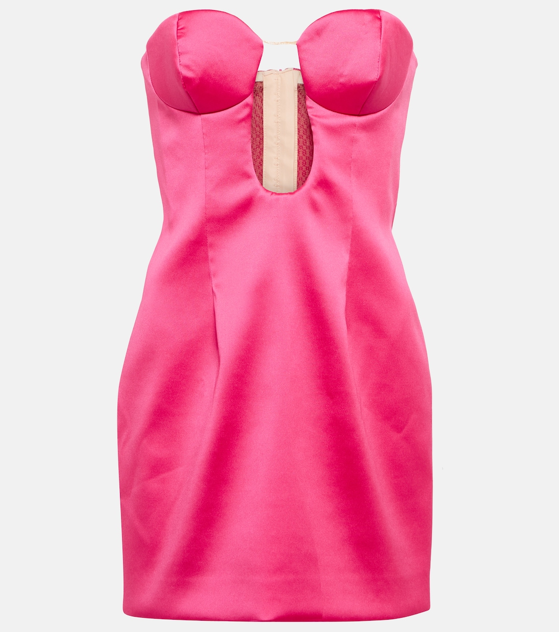 Strapless cutout satin minidress | Magda Butrym