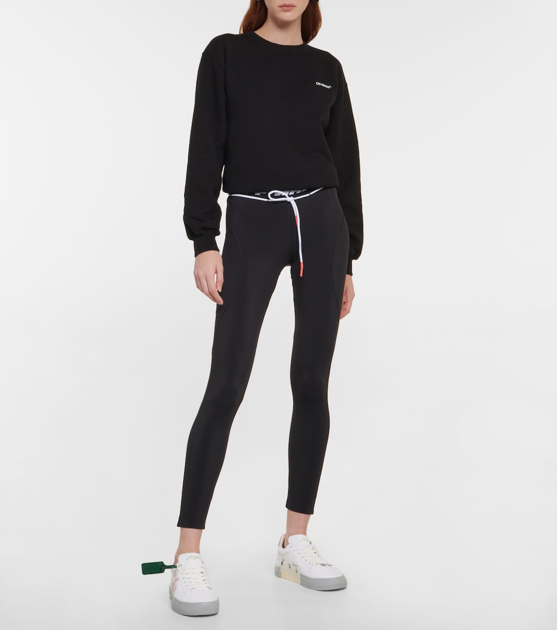Low-Rise Leggings aus Jacquard | Off-White