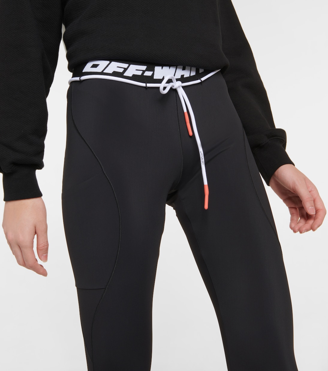 Low-Rise Leggings aus Jacquard | Off-White