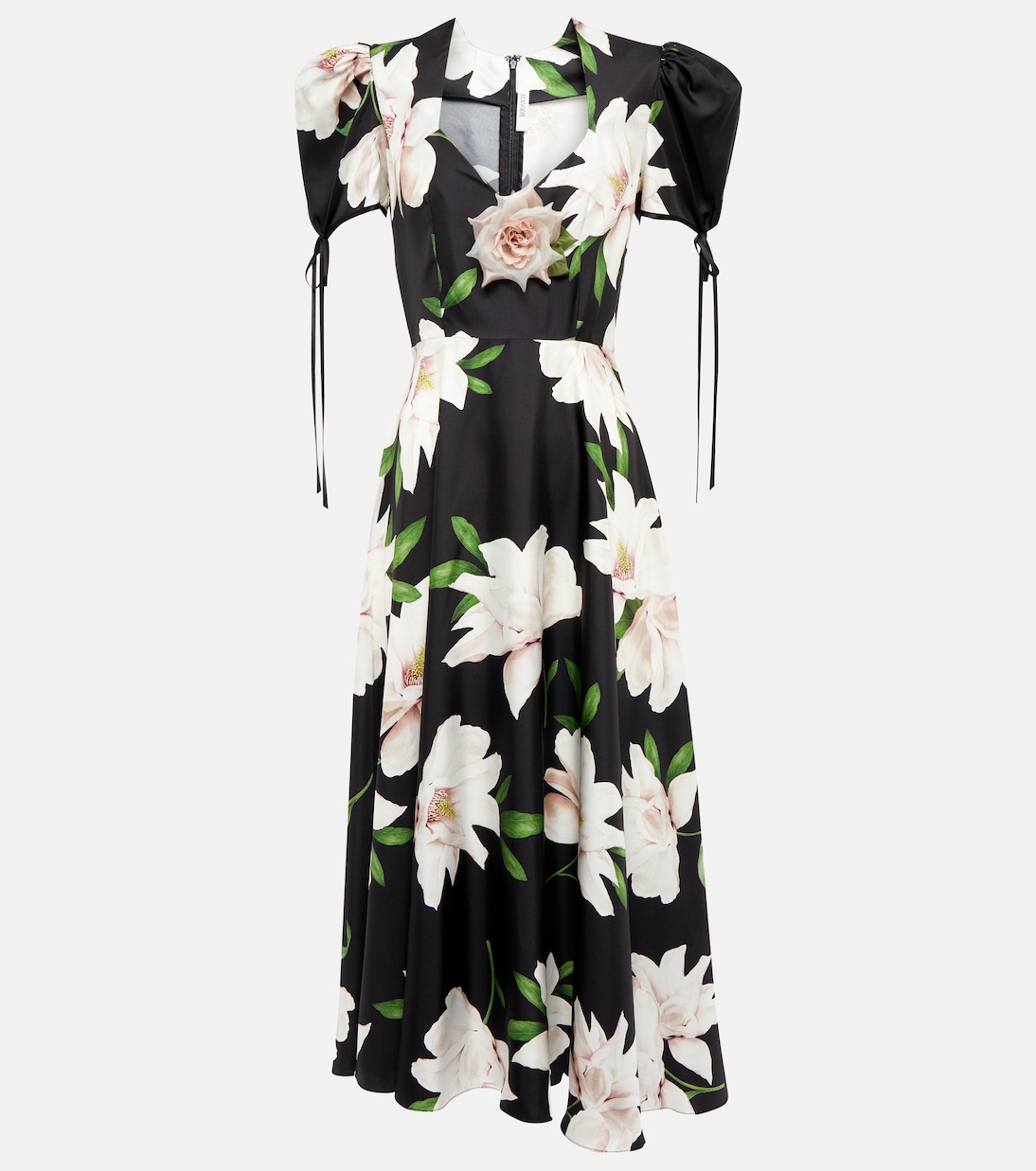 Floral silk twill midi dress | Rodarte