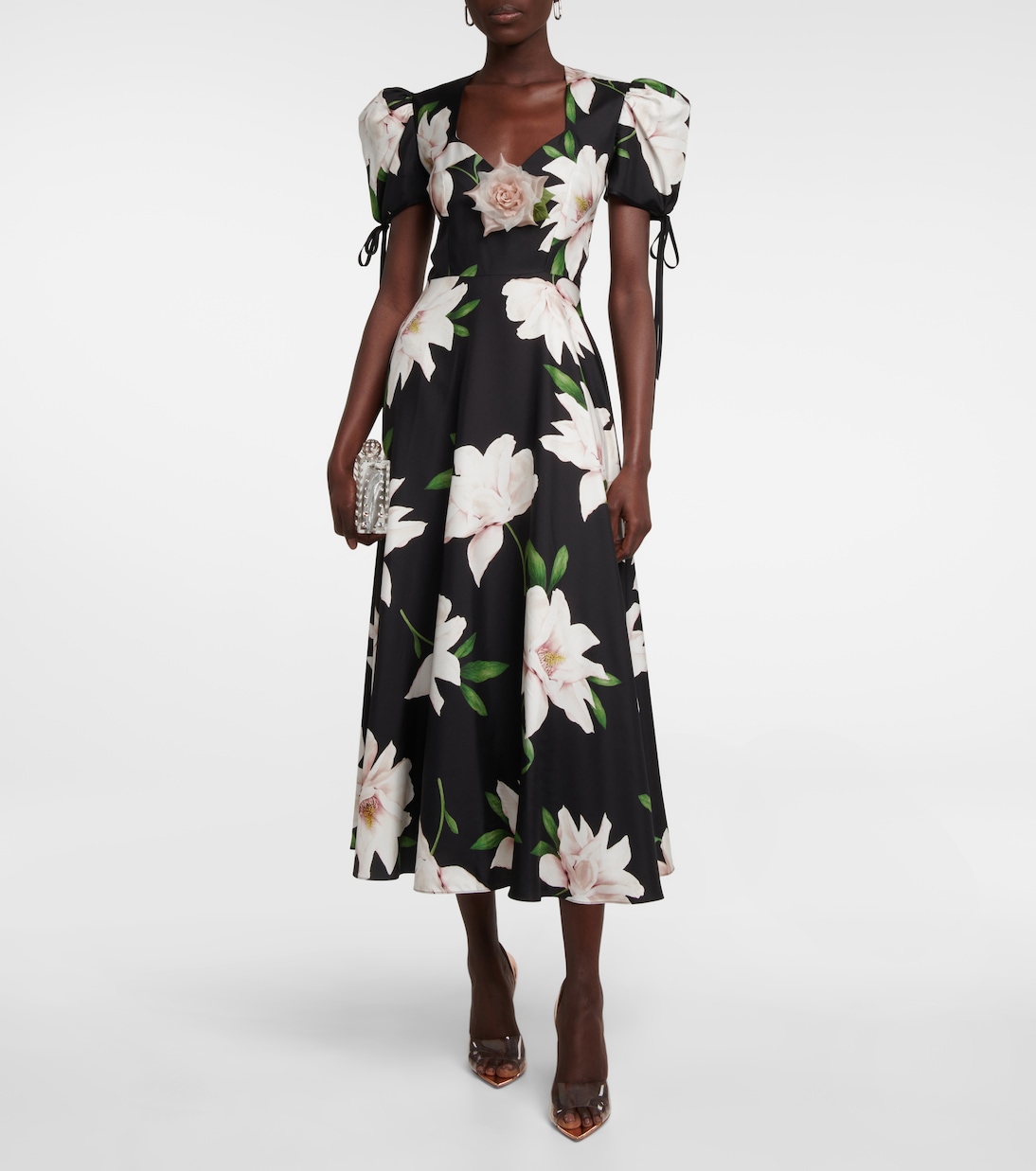 Floral silk twill midi dress | Rodarte