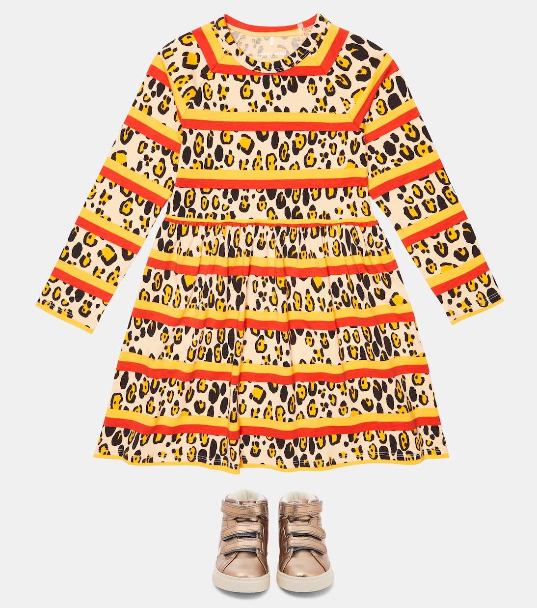 Robe rayée en coton mélangé | Mini Rodini