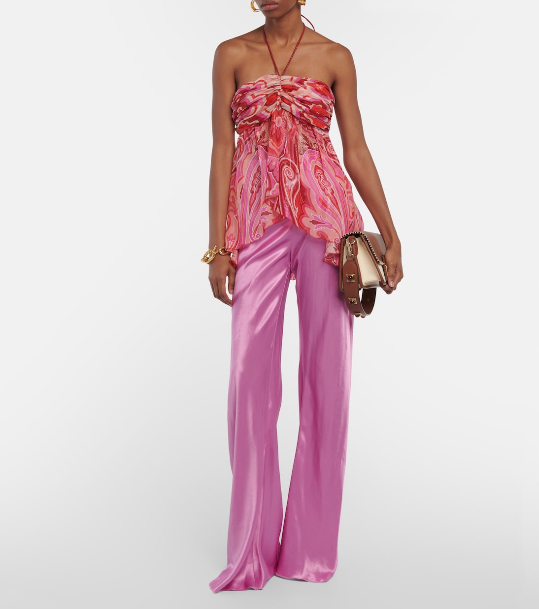Halterneck silk-blend top | Etro