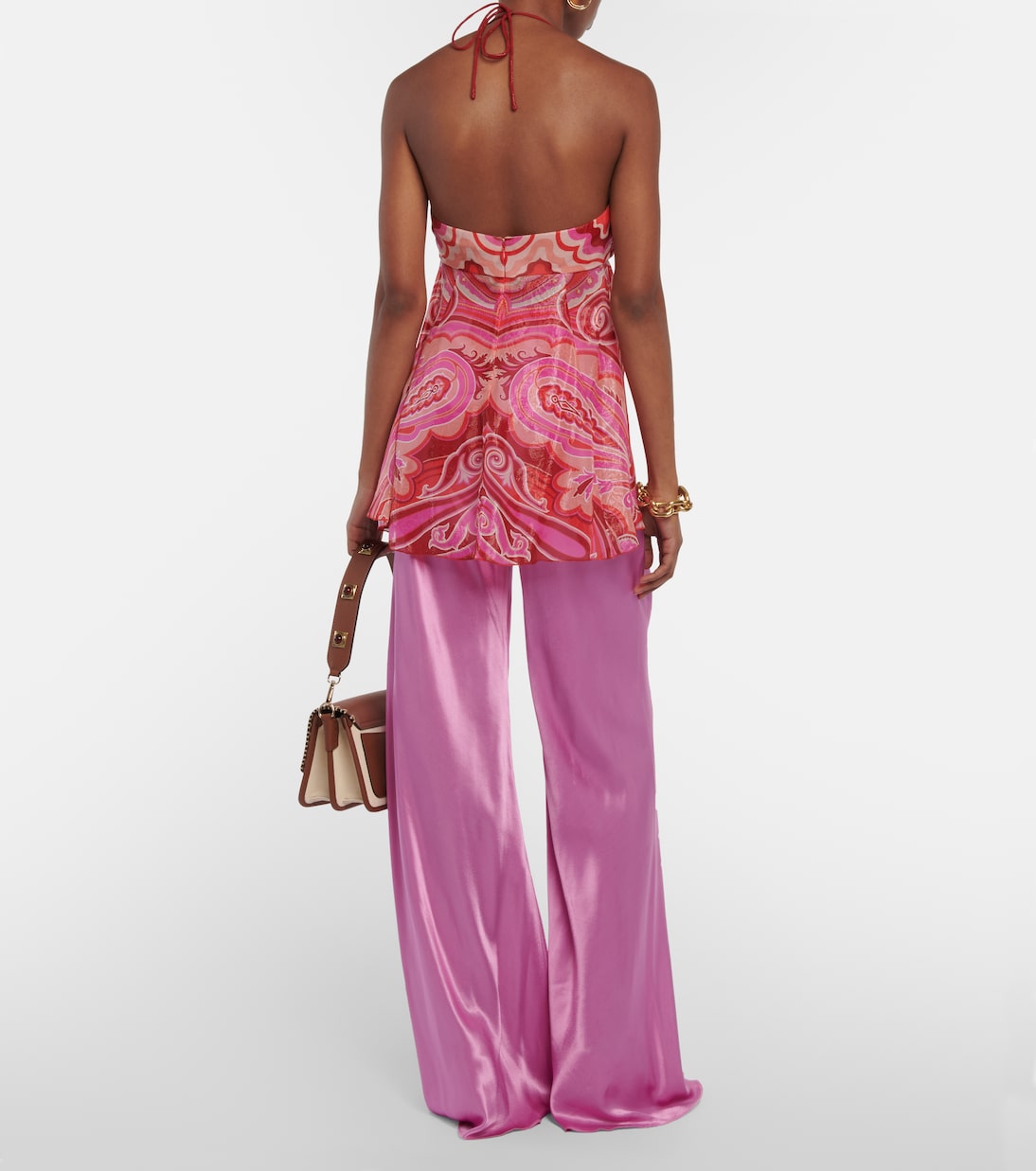 Halterneck silk-blend top | Etro