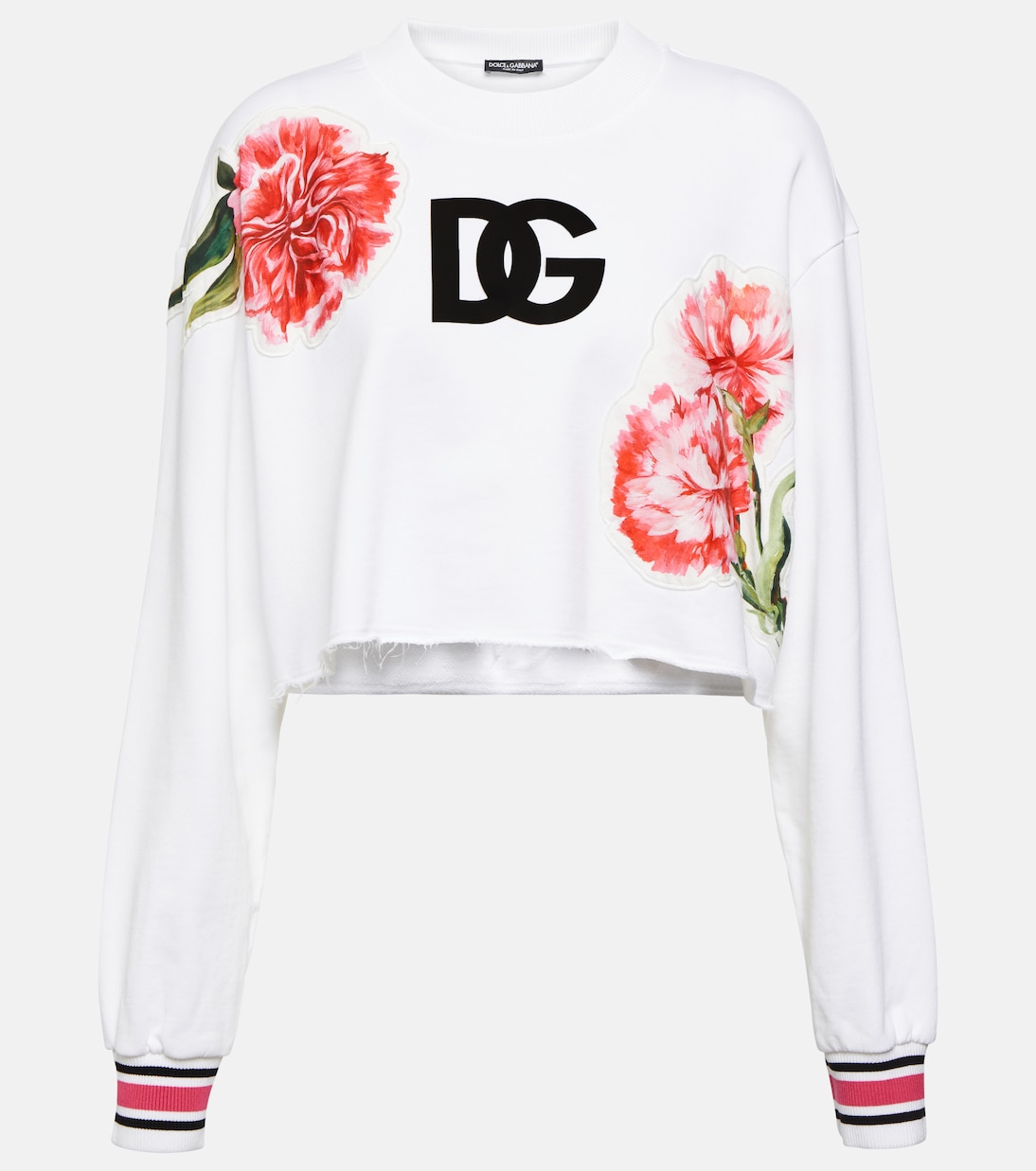 Sudadera cropped de algodón con logo | Dolce&Gabbana