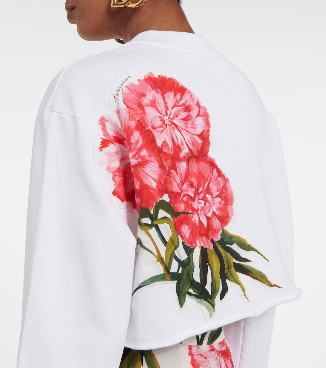 Sudadera cropped de algodón con logo | Dolce&Gabbana