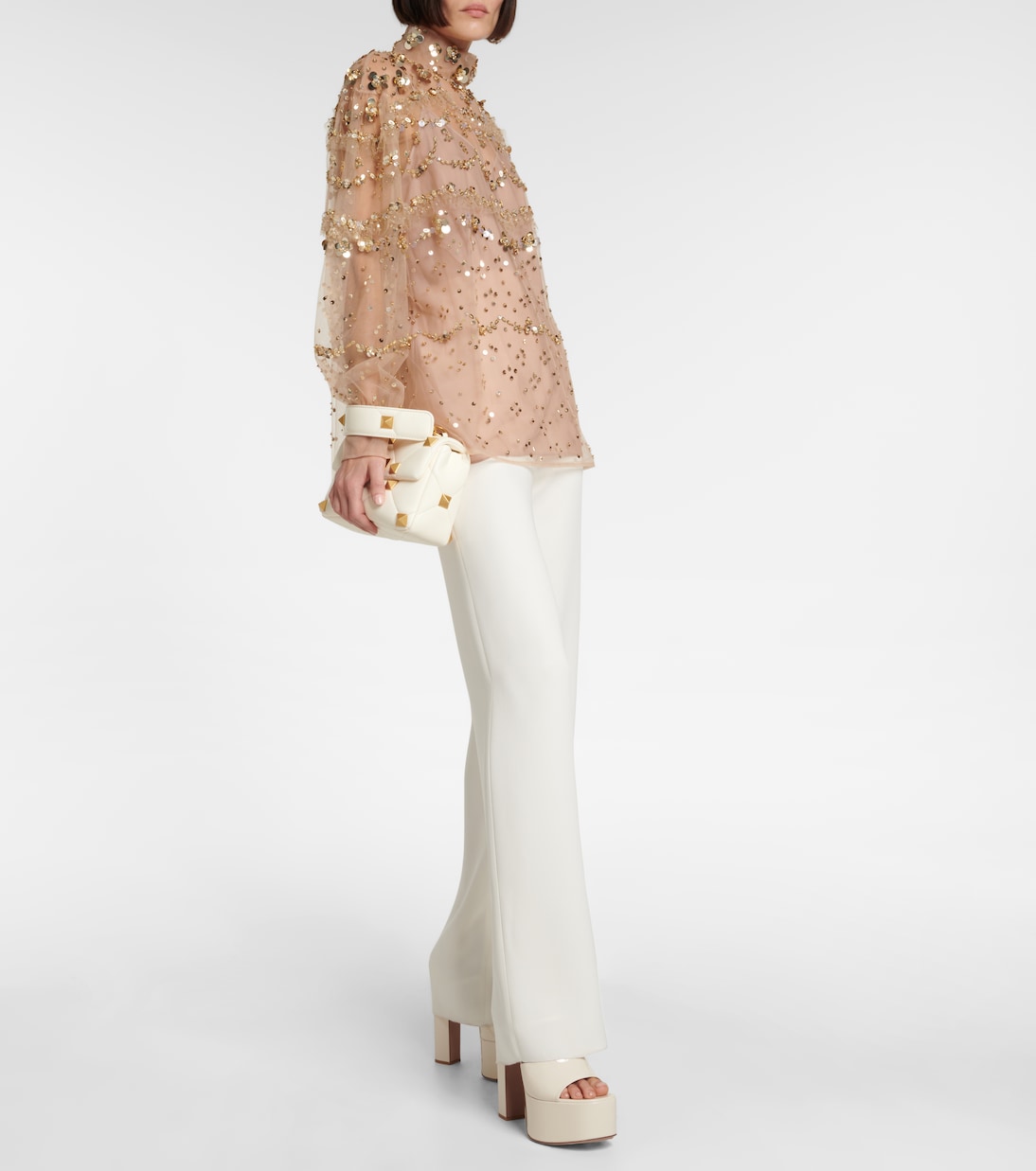 VLogo patent leather platform sandals | Valentino Garavani