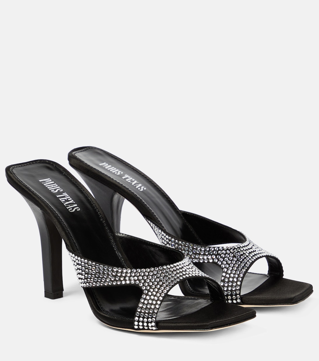 Kate embellished satin mules | Paris Texas