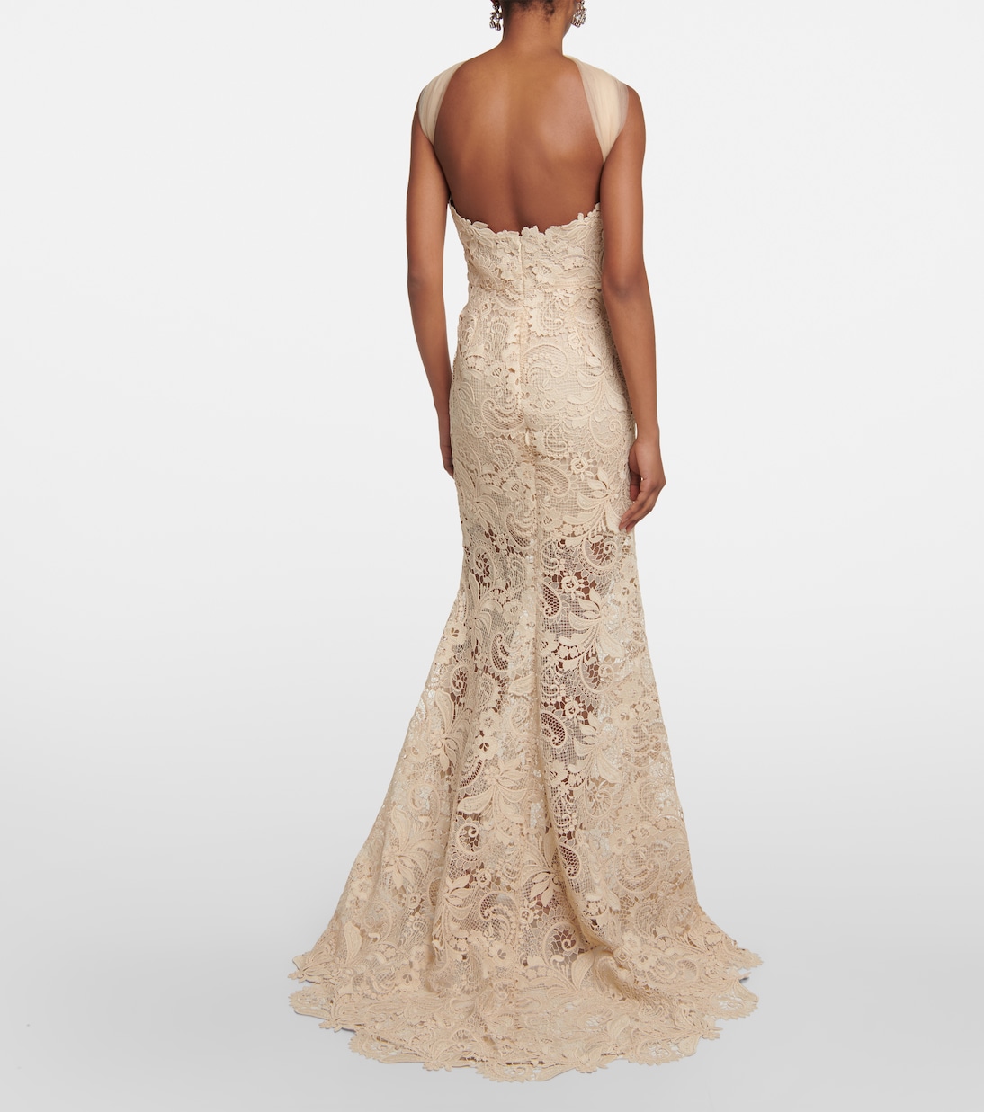 Vestido de fiesta con encaje de guipur | Oscar de la Renta