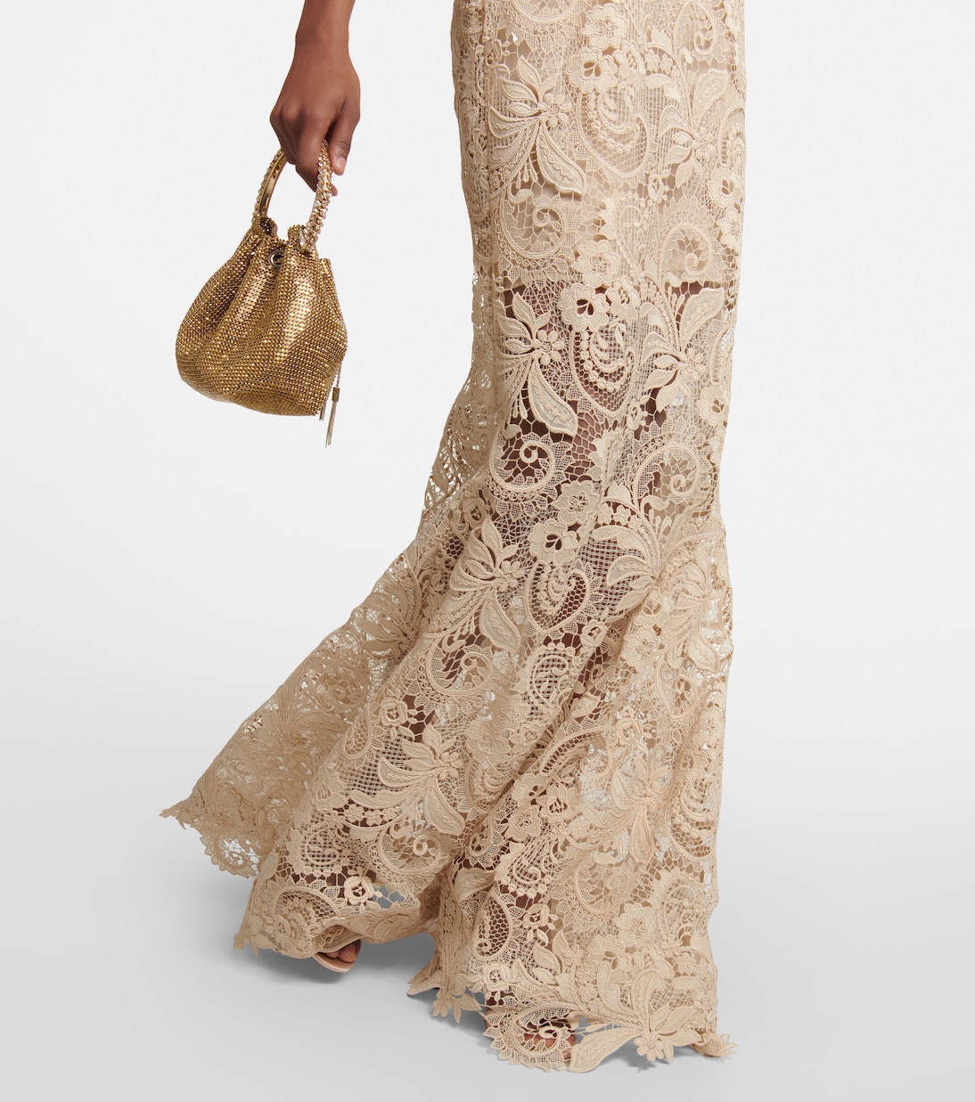 Vestido de fiesta con encaje de guipur | Oscar de la Renta