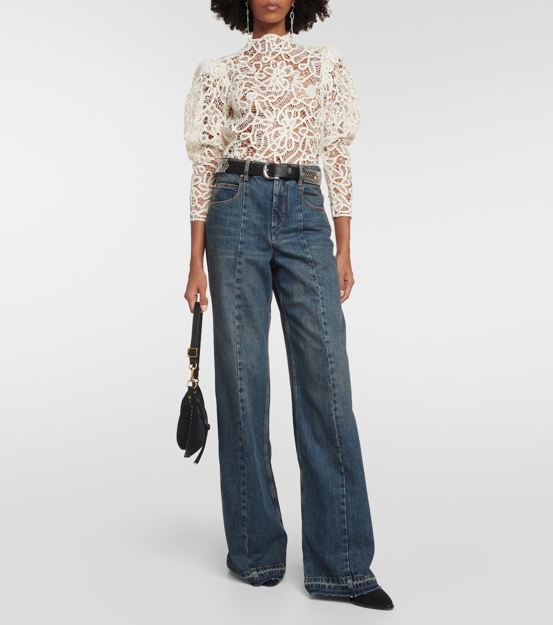 Top Neline brodé en coton à fleurs | Isabel Marant