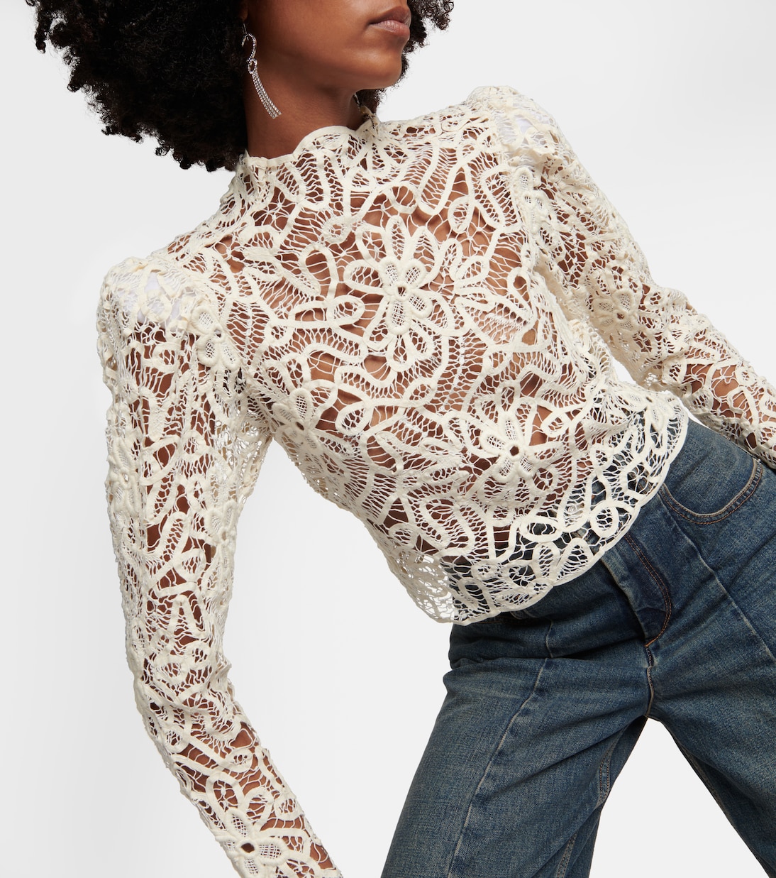 Top Neline brodé en coton à fleurs | Isabel Marant