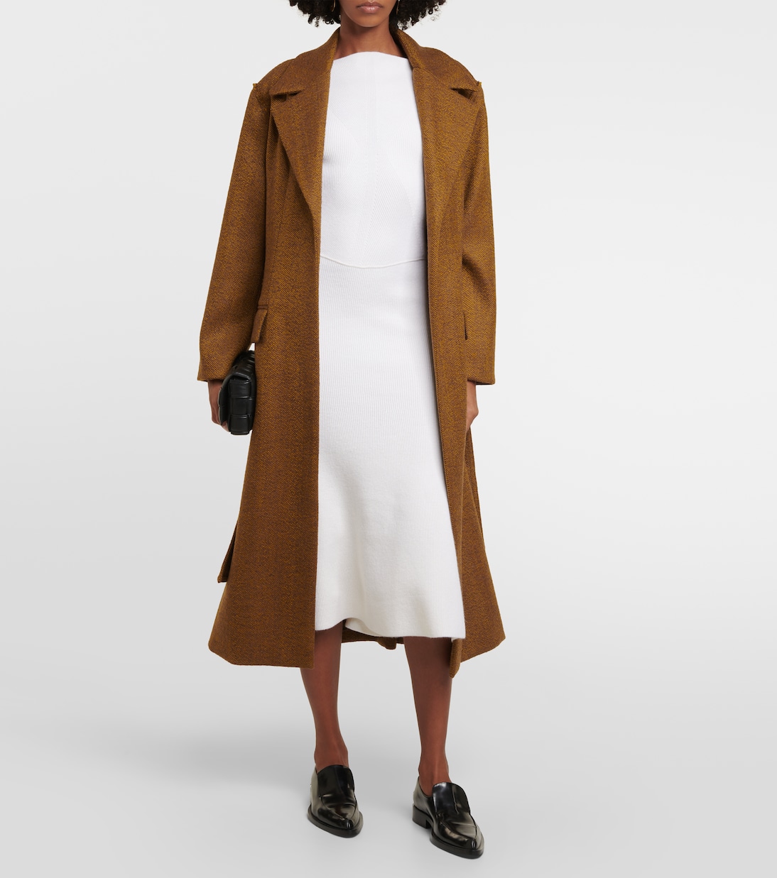 Vestido midi en mezcla de lana | Victoria Beckham
